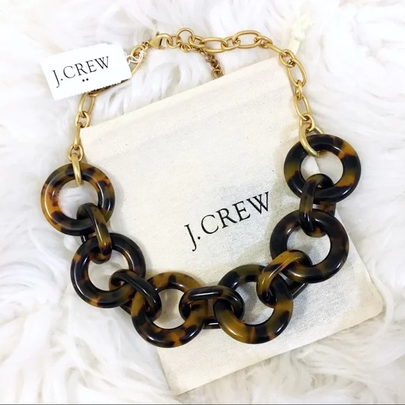 J. Crew Lucite Tortoise Link Necklace - Picture 3 of 5